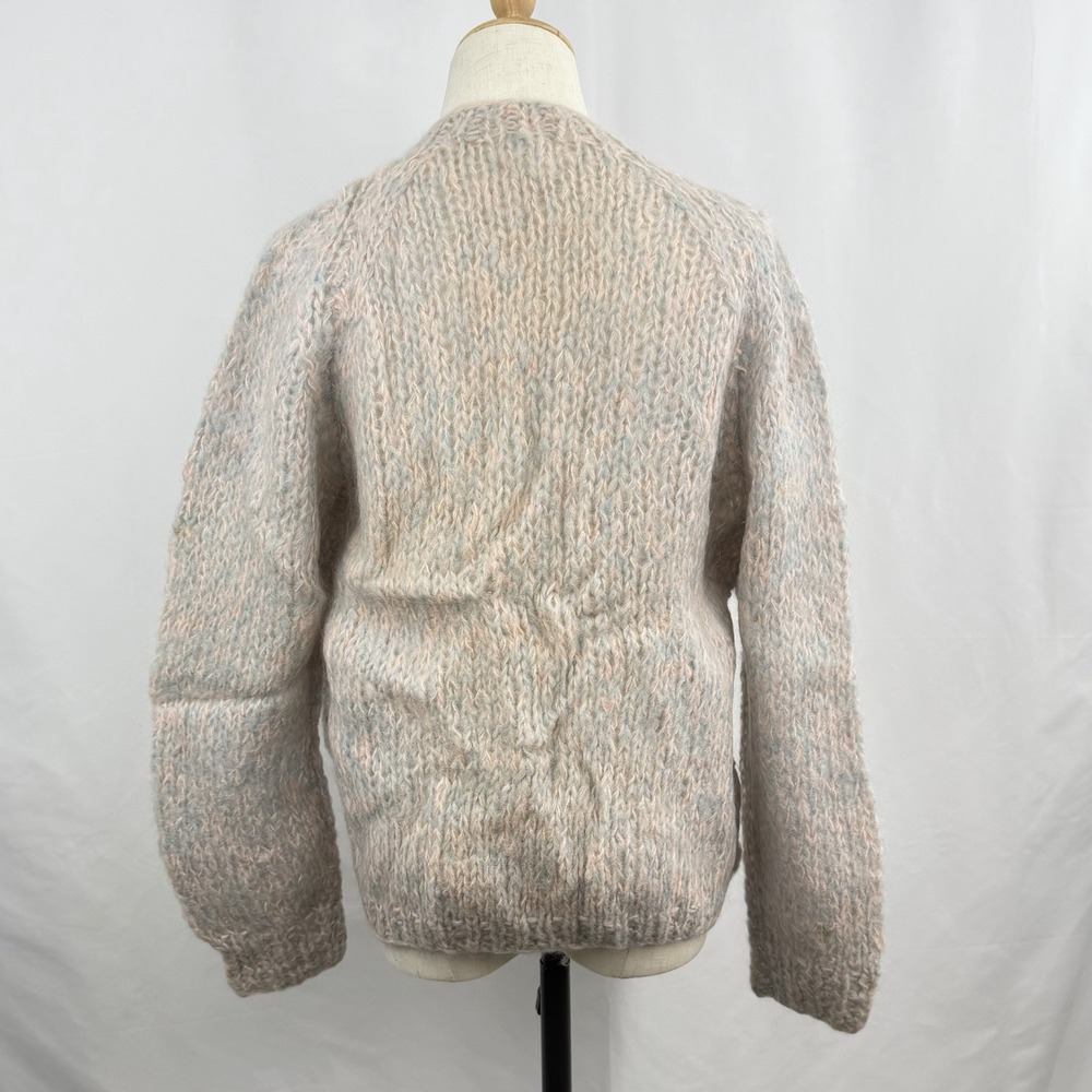 Vintage 50s Mohair Wool Cardigan Sweater Italy Dayton's Pastel Pink Blue 36 - Picture 6 of 6